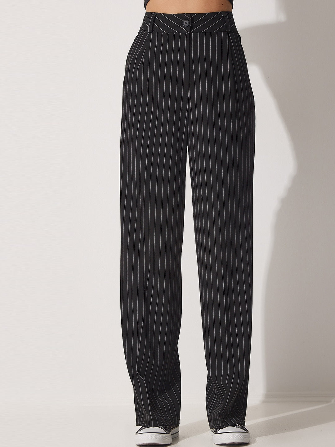 Striped Cuffed Trousers | Shukr Clothing