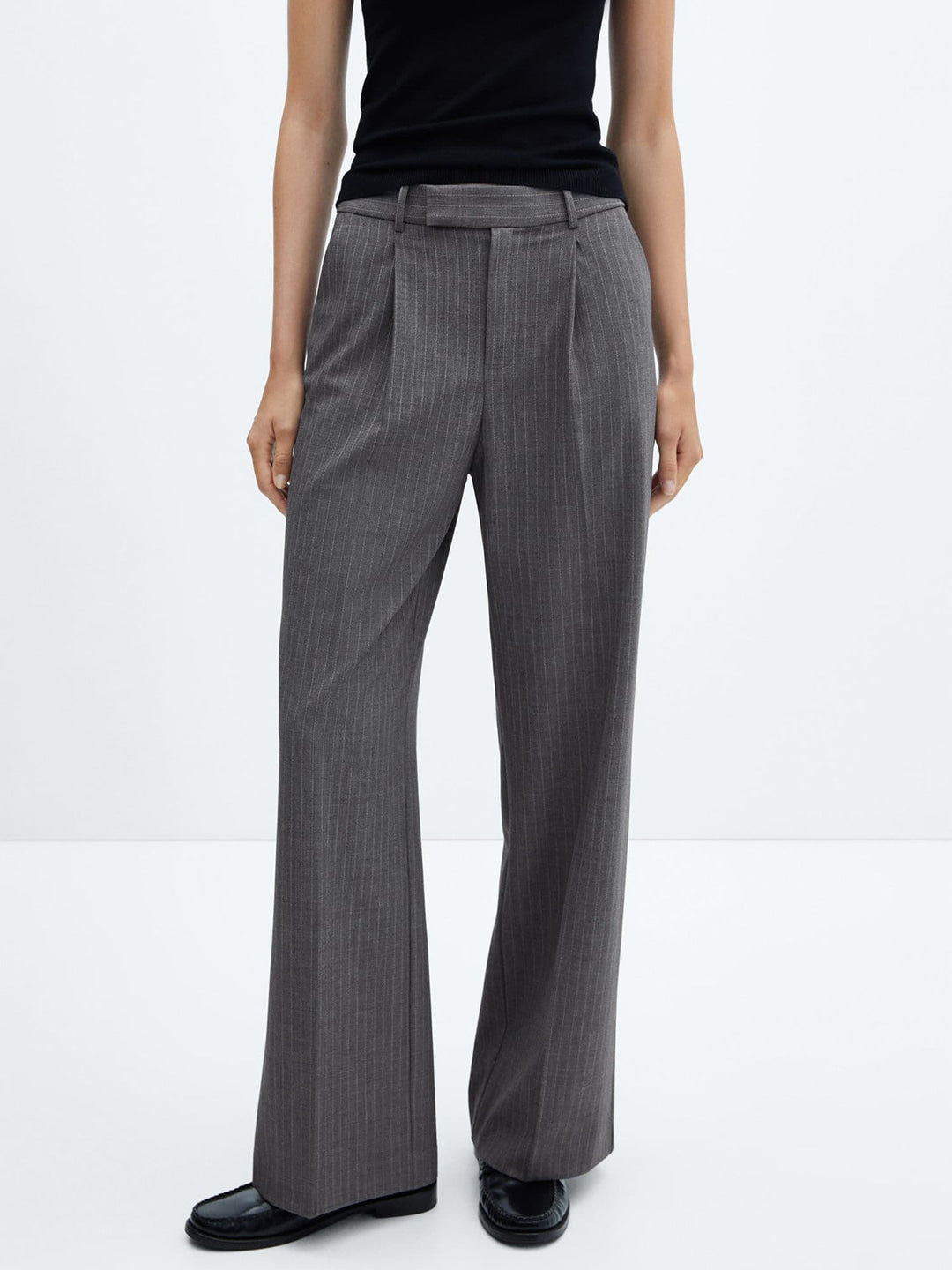 Men's Pleated Trousers with Self-Belt - Unhemmed |